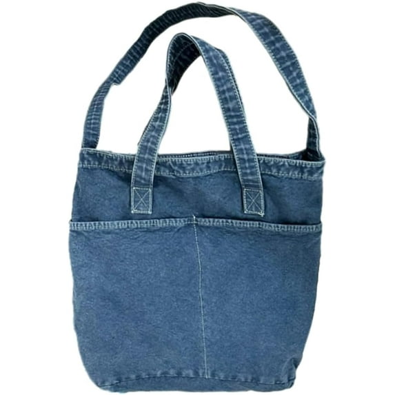 Kukuzhu Women Denim Shoulder Bag Denim Tote Handbag Canvas Messenger Bag Canvas Shouder Handbag Large Hobo Crossbody Bag