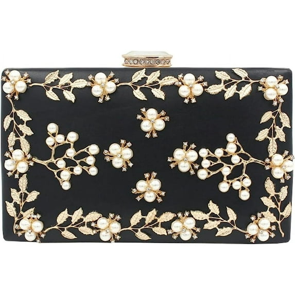 Kukuzhu Women Evening Bags Chic Flower Wedding Party Evening Clutch Purse Bride Floral Clutch Bag