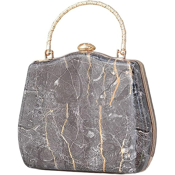 Kukuzhu Women Evening Bags Chic Marble Wedding Party Evening Clutch Purse Crossbody Bag