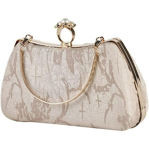 Kukuzhu Women Evening Bags Chic Pleat Wedding Party Evening Clutch Purse Handbag