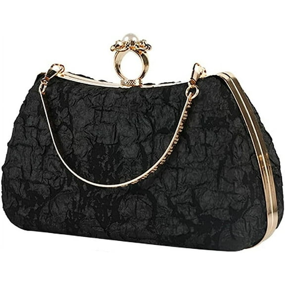 Kukuzhu Women Evening Bags Chic Pleat Wedding Party Evening Clutch Purse Handbag