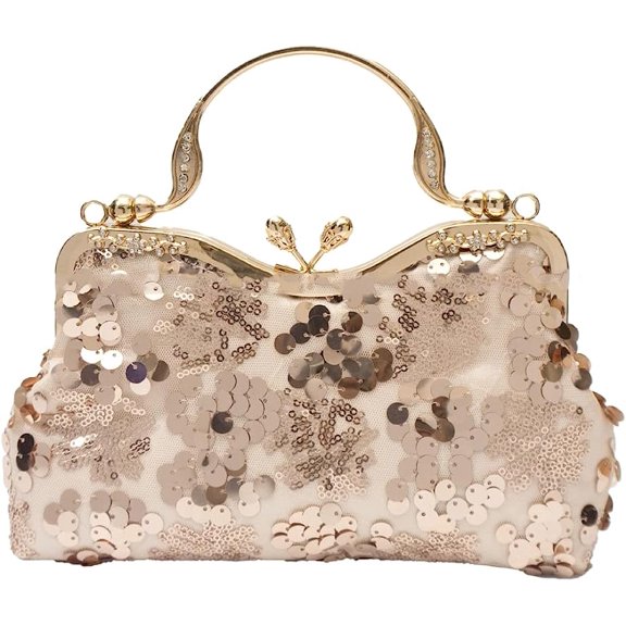 Kukuzhu Women Evening Bags Chic Shiny Wedding Party Chain Evening Clutch Purse Handbag