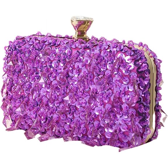 Kukuzhu Women Evening Bags Fashion Shiny Wedding Party Evening Clutch Purse Handbag