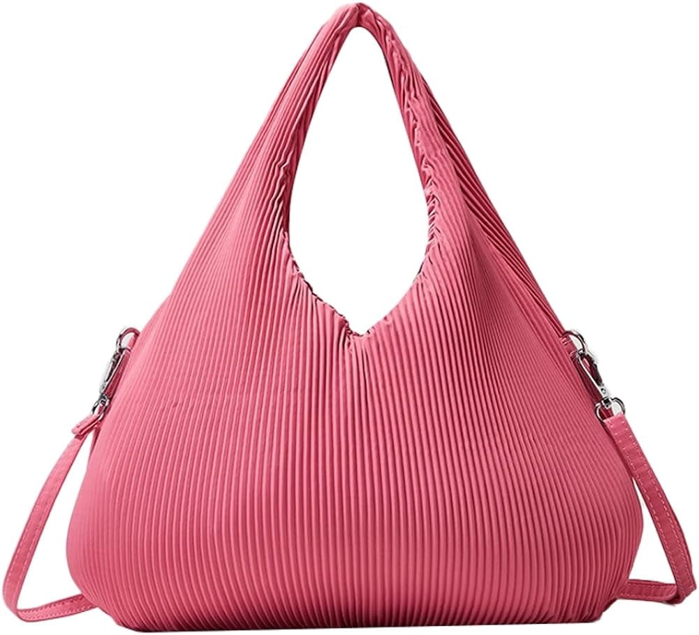 Kukuzhu Women Hobo Bag Nylon Pleat Handbag Tote Bag Soft Large Trendy Chic Shoulder Bag