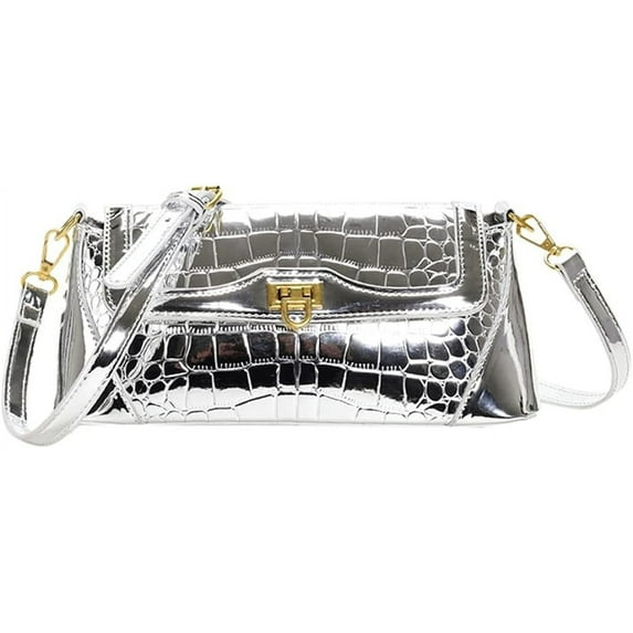 Kukuzhu Women Hobo Bag Tote Bag Small Shiny Elegant PU Leather Casual Shoulder Bag