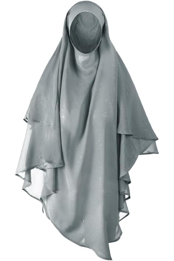 Women Khimar Hijab Muslim Instant Scarf Chiffon Islamic Head Cover Headscarf Ramadan Eid Prayer Long Scarf