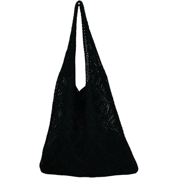 Kukuzhu Women Knit Hobo Tote Bag Aesthetic Crochet Handbags Casual Mesh Shoulder Handbag Hand Crochet Bags Purse