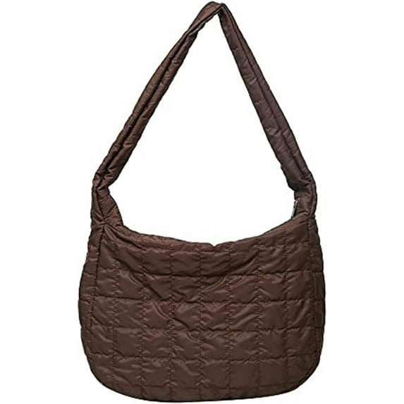 Kukuzhu Women Large Quilted Puffer Tote Bag Puffy Padded Down Winter Crossbody Bag Trendy Y2k Shoulder Bag Nylon Cloud Shopper Bag