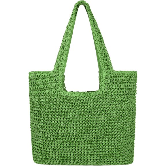 Kukuzhu Women Large Straw Beach Bag Handmade Woven Shoulder Bags Hobo Tote Handbag Purse for Summer