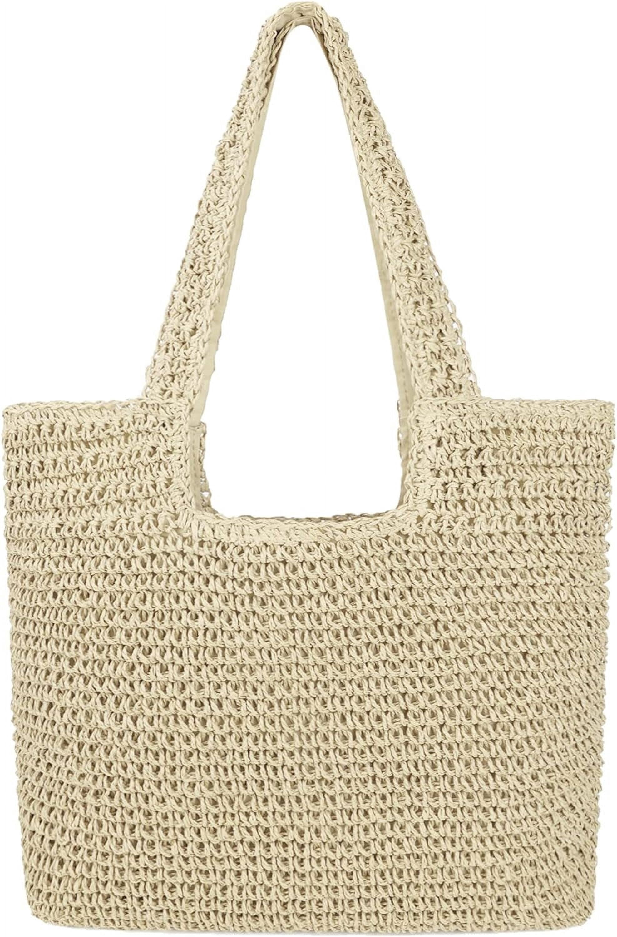 Kukuzhu Women Large Straw Beach Bag Handmade Woven Shoulder Bags Hobo ...