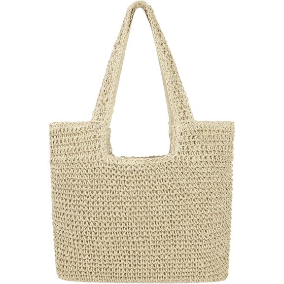 Kukuzhu Women Large Straw Beach Bag Handmade Woven Shoulder Bags Hobo Tote Handbag Purse for Summer