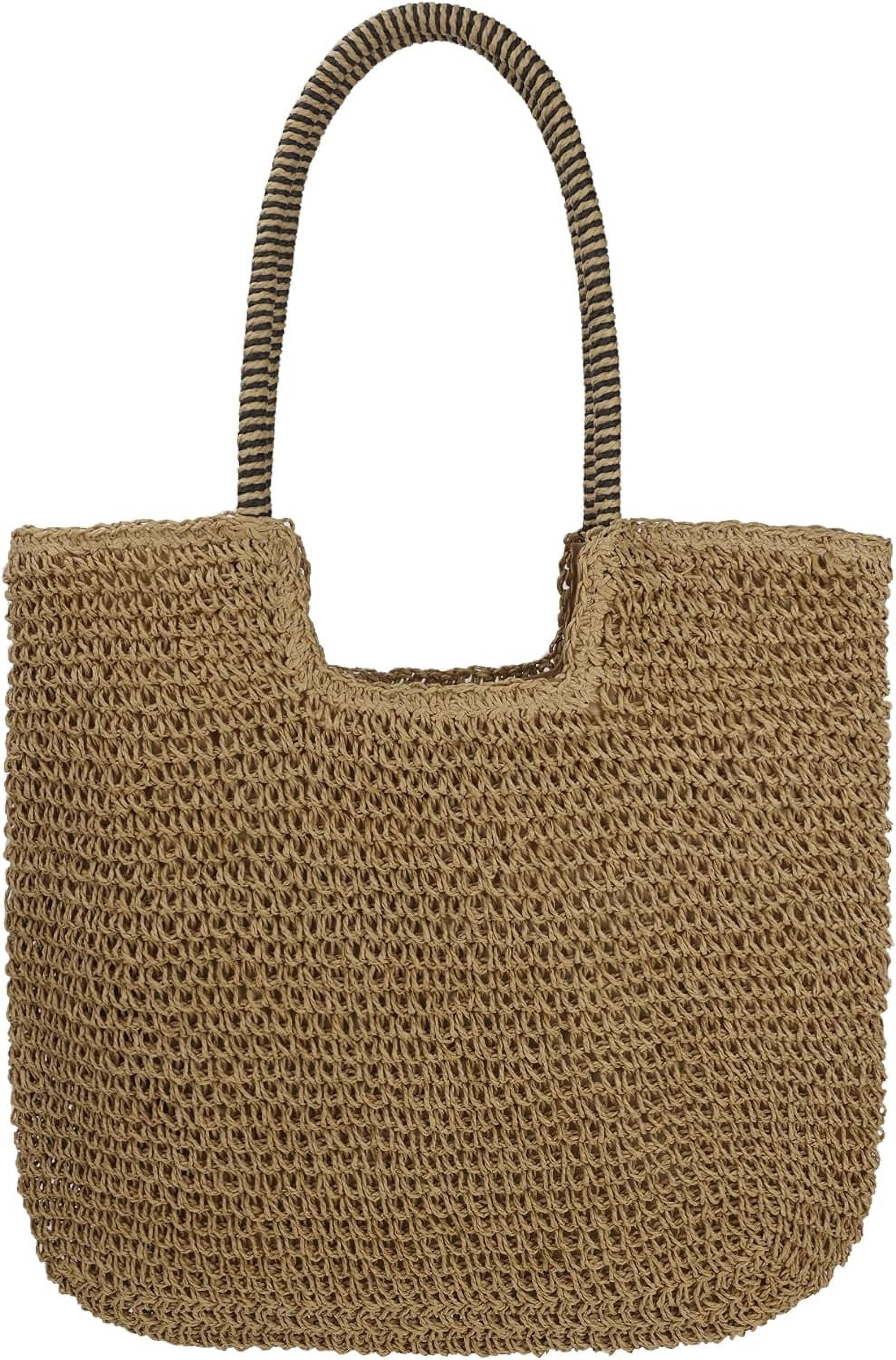 Kukuzhu Women Large Straw Beach Bag Handmade Woven Shoulder Bags Hobo ...