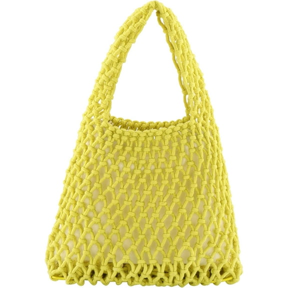 Kukuzhu Women Mini Clutch Handbag Tote Cotton Crochet Bucket Top-handle Drawstring Beach Woven Fishing Net Pouch Purse