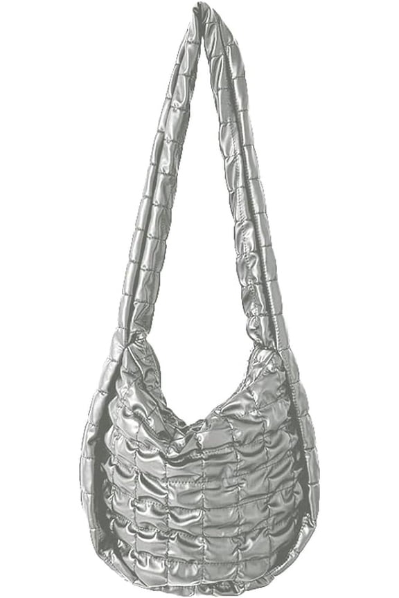 Women PU Leather Tote Bag Quilted Shoulder Bag Lightweight Padding Crossbody Bag Puffer Hobo Bag