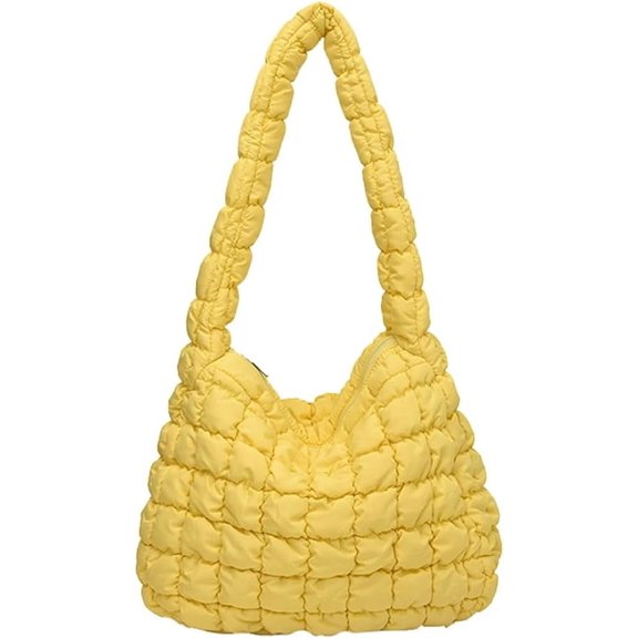 Kukuzhu Women Quilted Tote Bag Lightweight Padding Shoulder Bag Puffy Crossbody Bag Bubble Hobo Bag