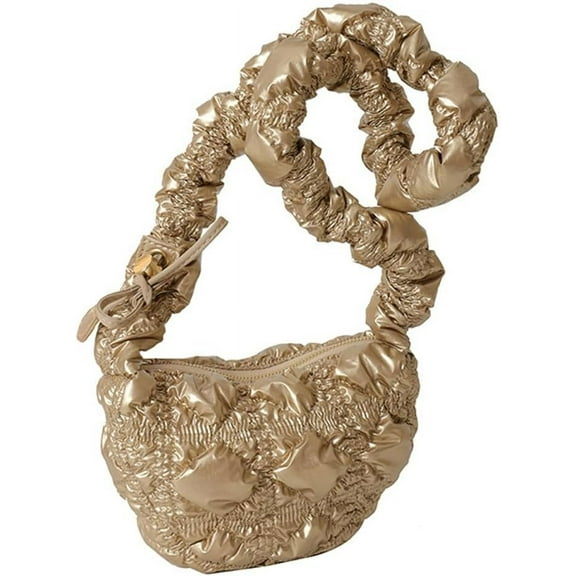 Kukuzhu Women Retro Y2K Shoulder Bags Quilted Purse Small Crossbody Winter Puffer Bags Lightweight Padding Hobo Bag Satchel Handbag