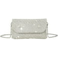 thumbnail image 1 of Kukuzhu Women’ Rhinestone Envelope Bag Sparkling Evening Handbag Silver Purse Bling Designer Chain Clutch for Prom Party, 1 of 8