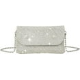 thumbnail image 1 of Kukuzhu Women’ Rhinestone Envelope Bag Sparkling Evening Handbag Silver Purse Bling Designer Chain Clutch for Prom Party, 1 of 8