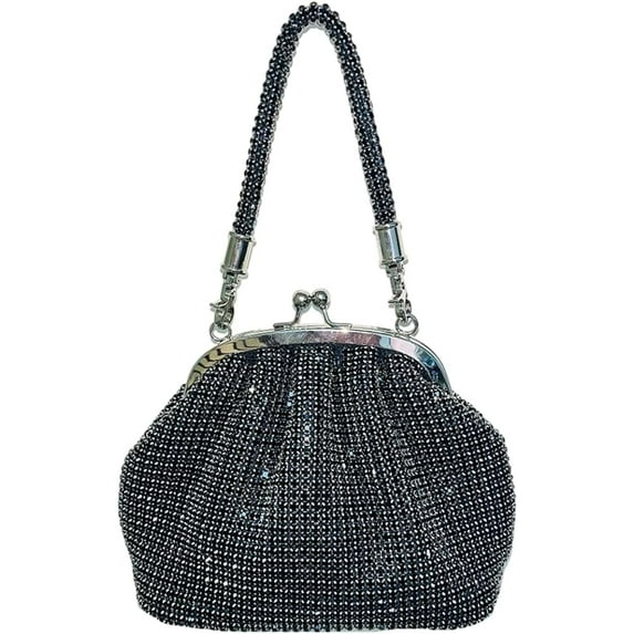 Kukuzhu Women Rhinestone Evening Bag Sparkly Glitter Clutch Purse Bridal Sparkly Diamond Bag Crystal Wedding Prom Handbags
