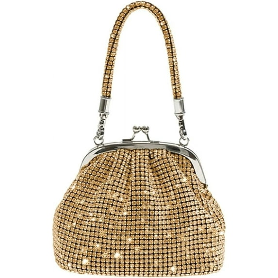 Kukuzhu Women Rhinestone Evening Bag Sparkly Glitter Clutch Purse Bridal Sparkly Diamond Bag Crystal Wedding Prom Handbags