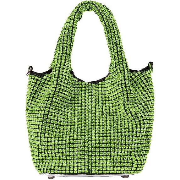 Kukuzhu Women Rhinestones Tote Bag Crystal Hobo Bag Bling Bling Evening Handbag Stylish Shiny Clutch Purse Wedding Party
