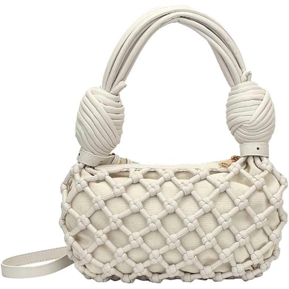 Kukuzhu Women Shoulder Bags for women Knotted Woven Tote Bag Summer Beach Crossbody Bag Top Handle Shoulder Handbag Clutch Purse
