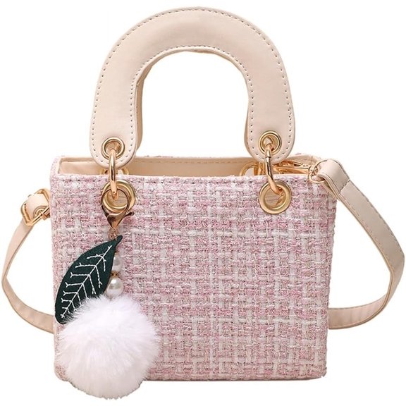 Kukuzhu Women Shoulder Tote Bag Small Chic Cute Plaid Hobo Bag Travel Handbag