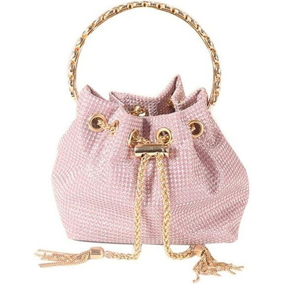 Kukuzhu Women Small Bucket Bag Chic Soft PU Party Evening Bag Clutch Purse