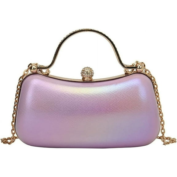 Kukuzhu Women Small Chic Shoulder Bags Fashion Shiny Evening Purse Chain Crossbody Bag