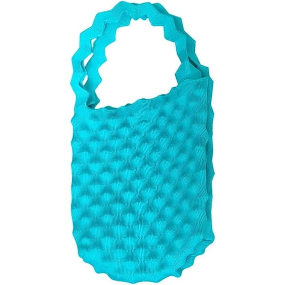 Kukuzhu Women Small Crochet Cell Phone Purse Vertical Open Tote Mini Messenger Clutch Top Handle Handbag Handmade Woven Bucket Bag