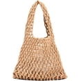 thumbnail image 1 of Kukuzhu Women Small Crochet Tote Handbag Cotton Top Handle Bag Summer Mesh Beach Bag Drawstring Fishing Net Bag Clutch Handbag, 1 of 7