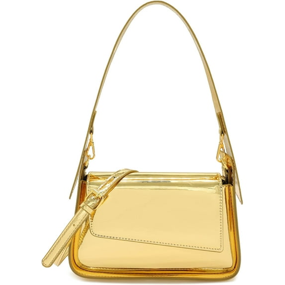 Kukuzhu Women Small Shoulder Bag Cute Hobo Tote Handbag Evening Clutch Bag Y2k Sparkly Silver Purse for Party Prom Wedding