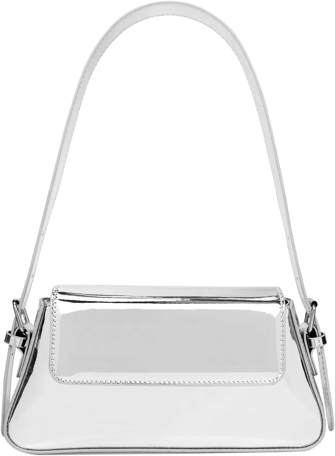 Y2K Sparkly Silver Clutch Purse - Women's Small Shoulder Bag For Party, Prom & Wedding
