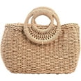 thumbnail image 1 of Kukuzhu Women Straw Beach Bag Rattan Tote Handbag Summer Straw Crossbody Shoulder Handbag Top Handle Bags with Round Ring Handle, 1 of 7