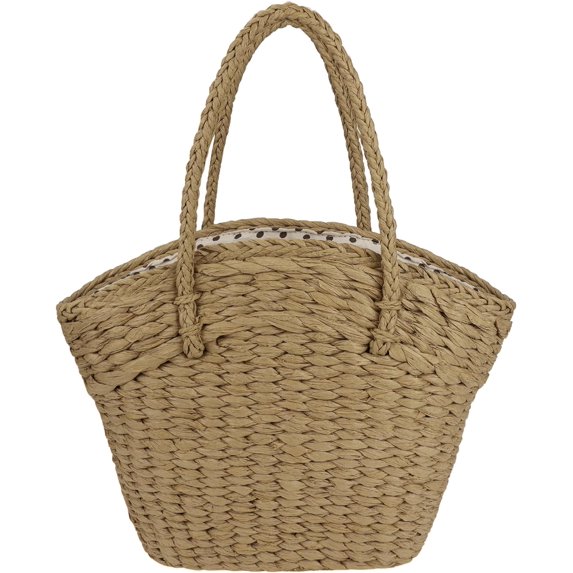 Kukuzhu Women Straw Beach Tote Bag Handmade Woven Shoulder Bag Top Handle handbag for Summer