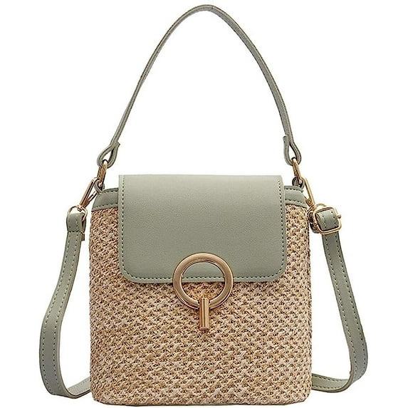 Kukuzhu Women Straw Crossbody Bag Beach Bag Hobo Bucket Satchel Tote Handbags Cute Purse Travel Summer