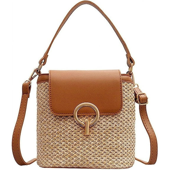 Kukuzhu Women Straw Crossbody Bag Beach Bag Hobo Bucket Satchel Tote Handbags Cute Purse Travel Summer