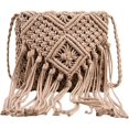 thumbnail image 1 of Kukuzhu Women Straw Crossbody Bags Cotton Crochet Tassel Beach Bag Handmade Clutch Bohemian Purse Woven Shoulder Bag, 1 of 7