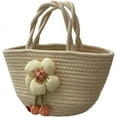 thumbnail image 1 of Kukuzhu Women Straw Mini Tote Bag Cute Colorful Flower Beach Handbag Summer Woven Handmade Elegant Travel Purse, 1 of 7
