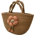 thumbnail image 1 of Kukuzhu Women Straw Mini Tote Bag Cute Colorful Flower Beach Handbag Summer Woven Handmade Elegant Travel Purse, 1 of 7