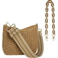 thumbnail image 1 of Kukuzhu Women Straw Small Crossbody Bag Handmade Woven Shoulder Handbag Summer Beach Purse with Guitar Strap, 1 of 7