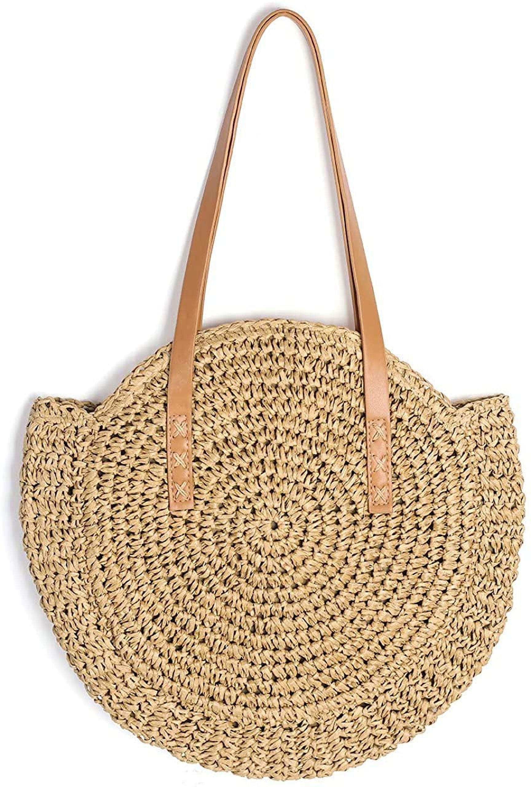 Kukuzhu Women Straw Woven Tote Handbag Large Beach Handmade Purse ...