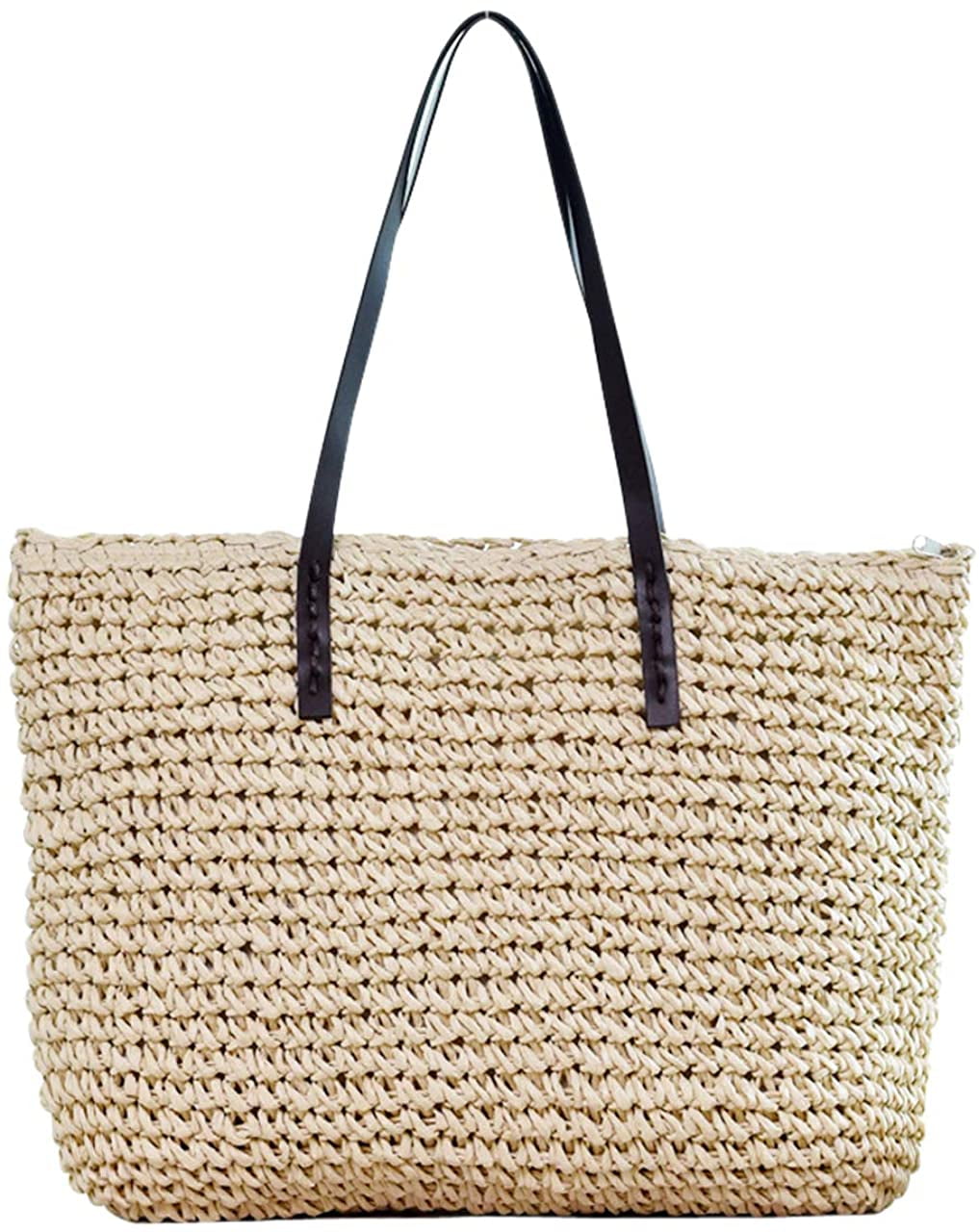 Kukuzhu Women Straw Woven Tote Large Beach Handmade Weaving Shoulder ...
