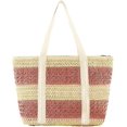 thumbnail image 1 of Kukuzhu Women Stripe Straw Tote Bag Large Handmade Woven Beach Bag Summer Elegant Travel Shoulder Bag, 1 of 7