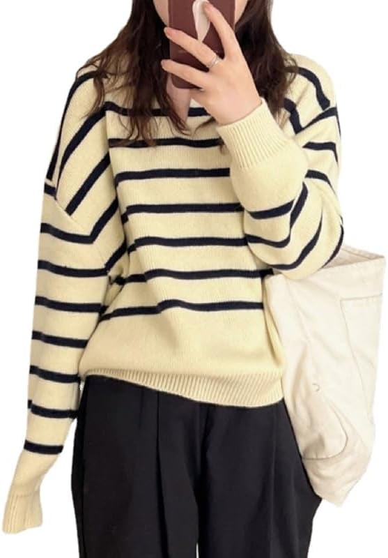 Buttoned Striped Long Sleeve Sweater main image 0