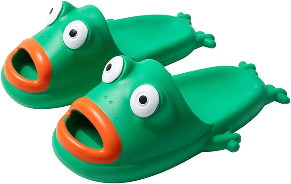 Kukuzhu Women Summer Open Toe Frog Animal Slippers Shower Sandal