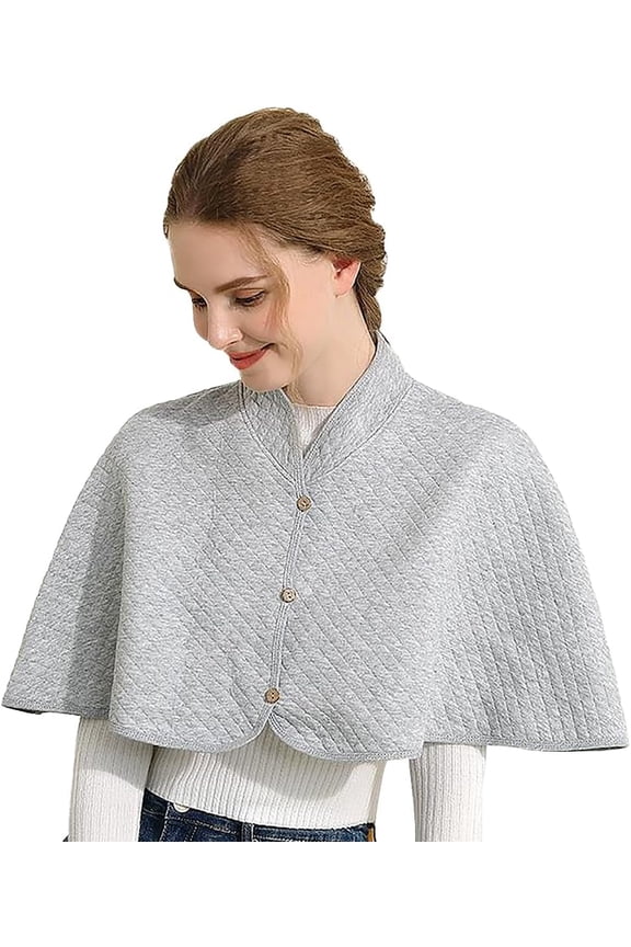 Women Thermal Shoulder Shawl Cape Thick Fleece Padded Shoulder Warmer Wrap Warm Wheelchair Care Jacket Coat