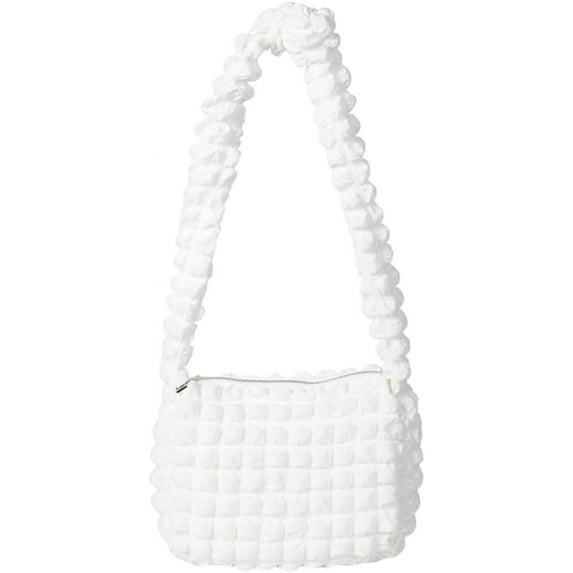 Kukuzhu Women Tote Bag Cute Bubble Hobo Bag Puffer Bag Pleated Shoulder Bag Lightweight Crossbody Bag Summer Beach Bag Purse