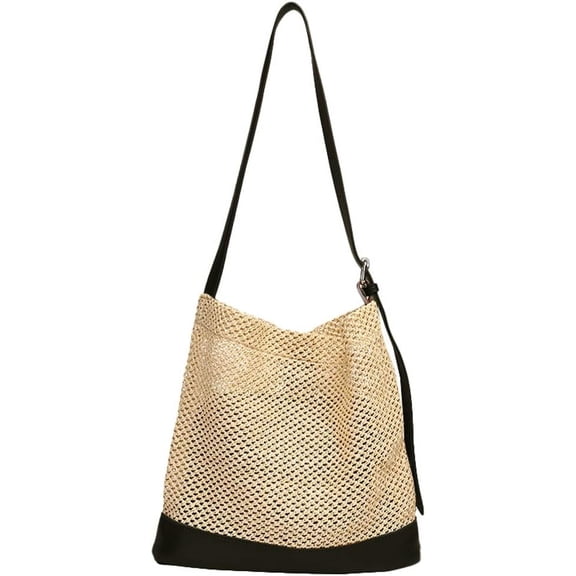 Kukuzhu Women Tote Bag Large Straw Woven Trendy Shoulder Bag Holiday Beach Work Bag