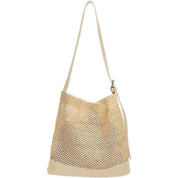 Kukuzhu Women Tote Bag Large Straw Woven Trendy Shoulder Bag Holiday Beach Work Bag